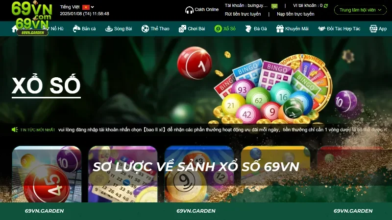 Sơ lược về sảnh xổ số 69VN